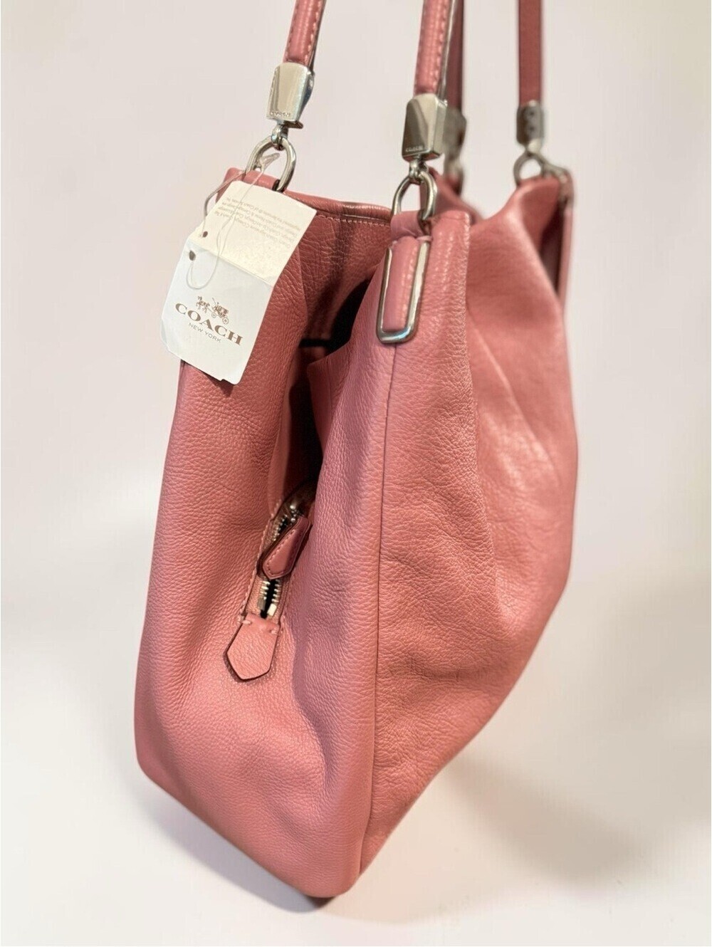 COACH Phoebe Pebbled Leather Shoulder Hand Bag Shadow Rose Pink NWT F34495 - Picture 7 of 16